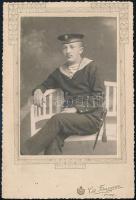 1916 A K Őrnaszád Patrouillenboot K magyar matrózának aláírt fényképe / Signed photo of the sailor of Patrouillenboot K 14x21 cm