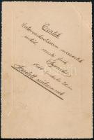 1916 A K Őrnaszád Patrouillenboot K magyar matrózának aláírt fényképe / Signed photo of the sailor o...