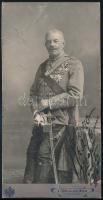 cca 1910 Magasrangú katonatiszt aláírt fotója / High ranking decorated soldiers signed photo. 11x21 cm