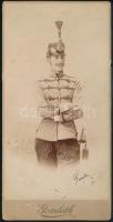 1895 Huszártiszt aláírt fotója / Hussar soldiers signed photo. 11x21 cm