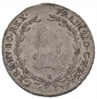 1794B 20kr Ag "I. Ferenc" Körmöcbánya (6,64g) T:2 fülnyom /  Hungary 1794B 20 Kreuzer Ag "Franz I" Kremnitz (6,64g) C:XF earmark Huszár: 1964., Unger III.: 1375.a