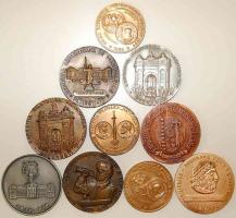 Románia 1974-2000. 14db klf bélyeg- és éremkiállítás alkalmából kiadott emlékérem és plakett T:1,2