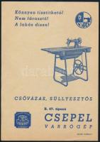 cca 1940 Weiss Manfréd gyár Csepel varrógép reklámnyomtatvány