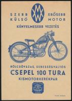 cca 1940 Weiss Manfréd gyár Csepel motorkerékpár reklámnyomtatvány / Motorbike advertising