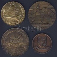 Románia 1974-2000. 4db klf Hunyad megyében kiadott emlékplakett, benne Hungarika! T:1,2