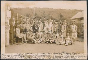 cca 1930 Ótátrafüred a csehszlovákiai magyar teniszbajnokság résztvevői, 2 db fotó a képen szereplők neveivel / cca 1930 Czechoslovakia Hungarian Tennis players photo 18x12 cm