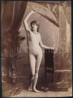 cca 1910 Akt fotográfia. Zselatinos ezüst nagyítás / cca 1910 Nude photo. Gelatin print. 10x14 cm