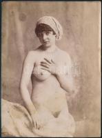 cca 1910 Akt fotográfia. Zselatinos ezüst nagyítás / cca 1910 Nude photo. Gelatin print. 10x14 cm