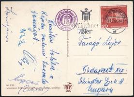1961 Puskás Ferenc saját kézzel írt képeslap Faragó Lajosnak / Autograph postcard of Puskas