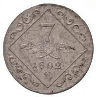 1802E 7kr Ag "I. Ferenc" Gyulafehérvár (3,74g) T:2- lapkahiba / 
Hungary 1802E 7 Kreuzer ...