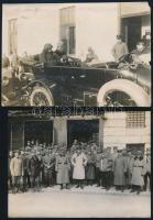 cca 1917 8 db fotó IV. Károly királyról a fronton. Automobilban, királyi vonatkocsi, tisztek / 8 original photos of King Charles of Hungary. 16x12 cm
