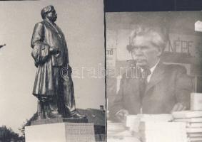 cca 1940 Móricz Zsigmond fotó 8x12 cm + fotó a színész szobráról
