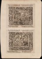 Virgilius Solis (1514-1562): Két fametszet a Metamorhosesből (Frankfurt, 1581) / Woodcut from Ovids Metamorphoses, Frankfurt 1581. Virgil Solis 16x13 cm