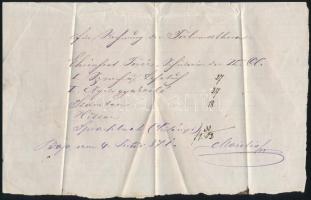 1860-70 Bajai tóra iskola papírjai, viaszpecséttel / Documents of the Baja Torah school