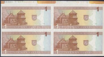 Litvánia 1994. 1L függőleges 4-es összefüggő tömbben T:I