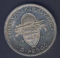 1938. 5P Ag "Szt.István" T:2+