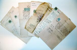1852-1892 10 db okmánybélyeges okirat