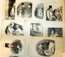 Honoré Daumier 9 darabos orvosi témájú karikatúrasorozat ismertetővel