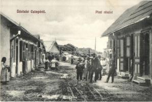 Csimpa, Cimpa; utcakép piaccal, üzletek. Wiesel Samu 739. / street view with shops