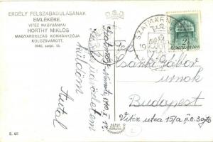 1940 Kolozsvár, Cluj; bevonulás, Horthy Miklós, tank / entry of the Hungarian troops, Horthy with ta...