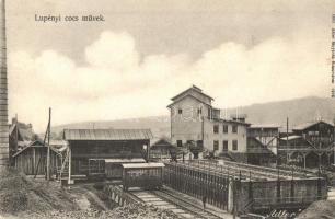 Lupény, Lupeni; Koksz (cocs) gyári művek, ipari vasút. Adler fényirda 1665. / coke works, factory, industrial railway