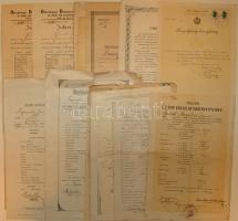 1837-1942 24 db különboző bizonyítvány
