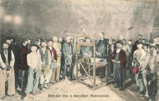 Marosújvár, Ocna Mures; Bányász ima a bányában / miners pray in the mine (fa)