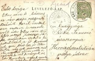 1907 Ljeszek, Liesek; vasútállomás vasutasokkal / Bahnhof / Stanica / railway station with railwayme...