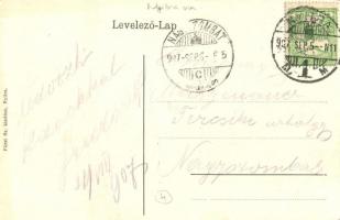 Nyitra, Nitra; Kalmár és Kereszt utca sarka, piac, König Lipót üzlete / street view with shops, mark...