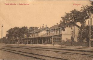 Pöstyén, Piestany; Vasútállomás. Meteor fényirda / Bahnstation / railway station (EB)