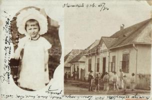 1906 Ökörmező, Mizhhirya; utcakép, kislány / street view, little girl, photo (r)