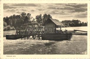 Muraszombat, Muravska Sobota; vízi hajómalom / floating water boat mill / Prekmurski motiv