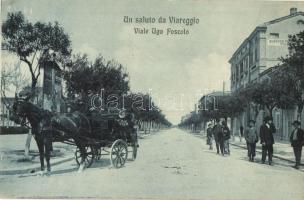 Viareggio, Viale Ugo Foscolo, Albergo / street view with chariot and hotel
