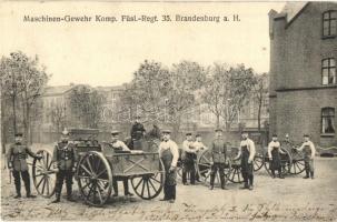 Brandenburg an der Havel, Maschinen-Gewehr Komp. Füsl.-Regt. 35. / Machine gun regiment soldiers