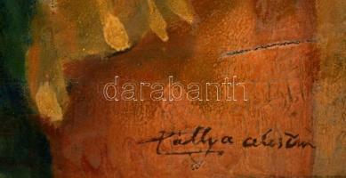 Pállya jelzéssel: Női portré. Olaj, vászon, sérült, 55×47 cm