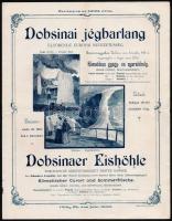 1909 Dobsinai jégbarlang reklám prospektusa árjegyékkel, német és magyar nyelven, 30x23 cm / Dobsina ice cave, advertisement booklet, 30x23 cm