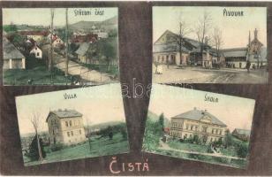 Cistá, Stredni Cast, Pivovar, Villa, Skola. Frant. Hák / brewery, school, villa
