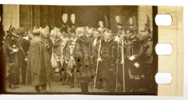 1916 IV. Károly koronázásán készült 8 db korabeli kisméretű fotónegatív, rajta az uralkodó, felesége...