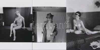 cca 1979 Minden titok feltárul, 21 db szolidan erotikus fénykép, vintage negatívokról készült mai na...
