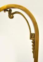 XX. sz. eleje. Szecessziós asztali lámpa. réz testtel, porcelán foglalattal, eredeti üvegbúrával, új...