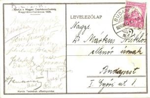 Cserkész tejes tartállyal. kiadja a Magyar Cserkészszövetség Nagytábortanácsa, 1926. / scout with mi...