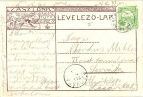 "Zászlónk" Ifjúsági Tutaj expedíció a Sztrecsnói várral. Cserkész művészlap / Hungarian sc...