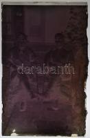 cca 1945 Csongrád, Glázner Mária (Sándor Andrásné) fényképész  13 db vintage üveglemez negatívja orosz katonákról, 10x15 cm