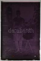 cca 1945 Csongrád, Glázner Mária (Sándor Andrásné) fényképész  13 db vintage üveglemez negatívja oro...