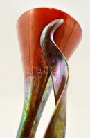 Zsolnay modern tulipán váza, eozin mázas, jelzett, hibátlan, m:26 cm