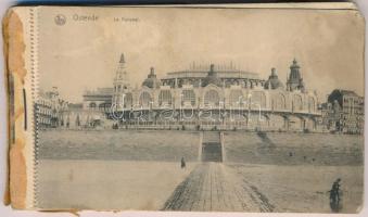 Ostend, Ostende - postcard booklet with 12 cards, missing front cover, worn condition; ferry terminal, beach, spa