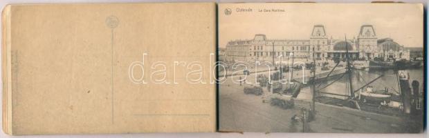 Ostend, Ostende - postcard booklet with 12 cards, missing front cover, worn condition; ferry termina...