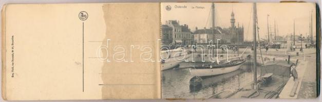 Ostend, Ostende - postcard booklet with 12 cards, missing front cover, worn condition; ferry termina...