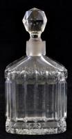 Dekoratív parfümös üvegcse, formába öntött, dugóval, csorbákkal, m: 14,5 cm