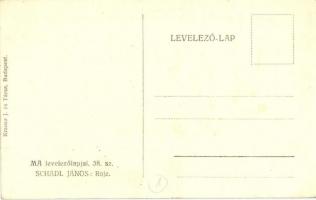 Rajz. MA levelezőlapjai 38. sz. kiadja Krausz J. és társa / Hungarian art postcard s: Schadl János